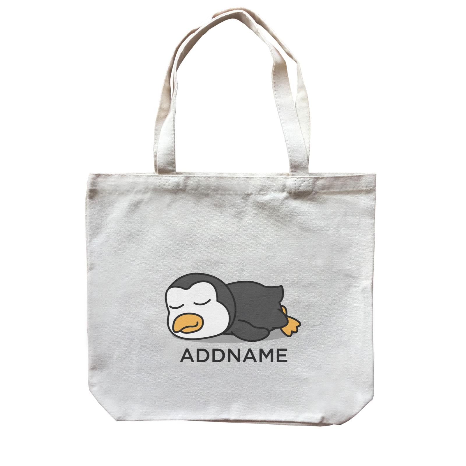 Lazy Penguin Addname Canvas Bag