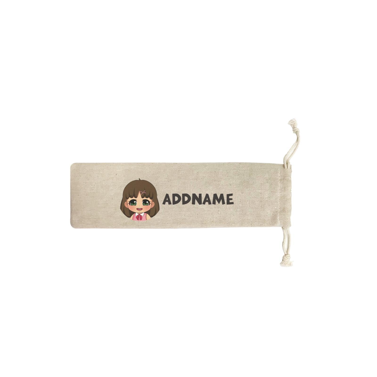 Children's Day Gift Series Little Chinese Girl Addname SB Straw Pouch (No Straws included)
