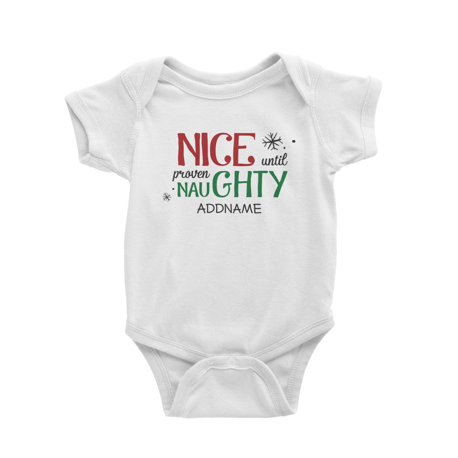 Xmas Nice until Proven Naughty Baby Romper