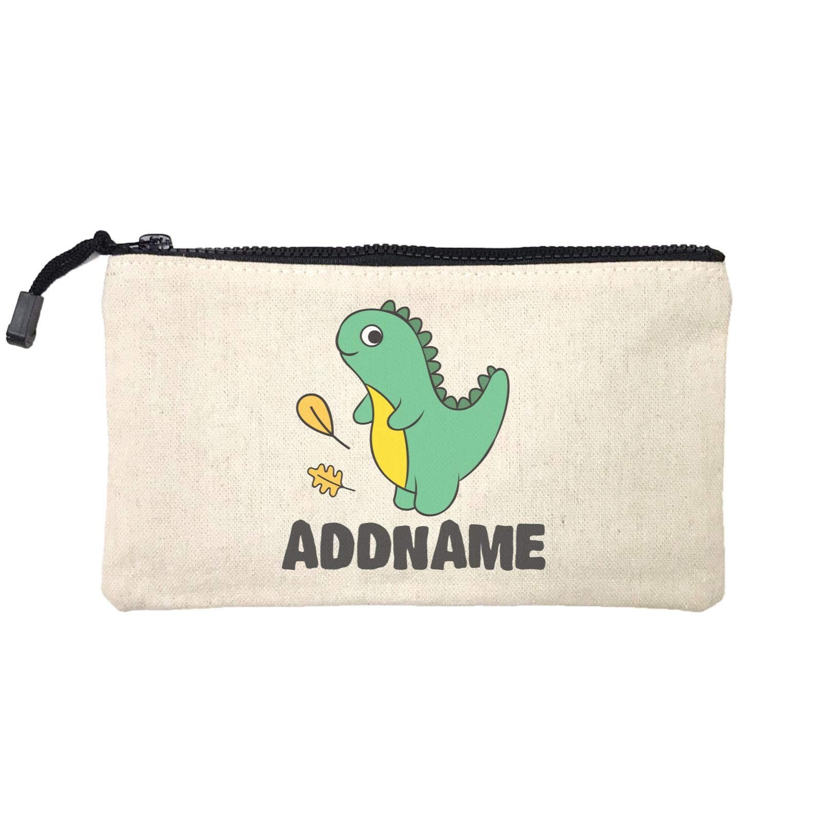 Super Cute Dinosaur With Yellow Leaves Mini Accessories Stationery Pouch