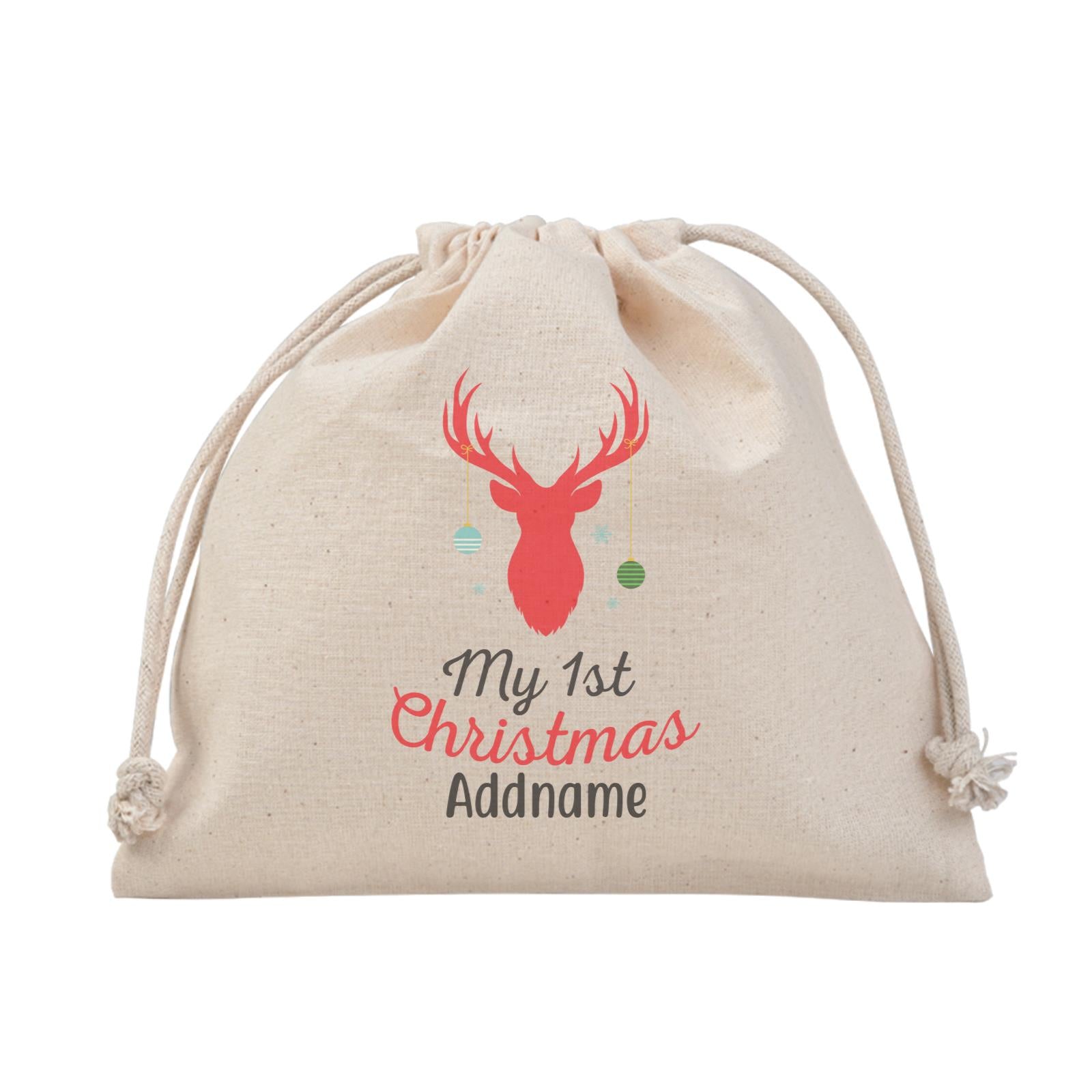 Christmas Series My First Christmas Silhouette Reindeer with Baubbles Satchel