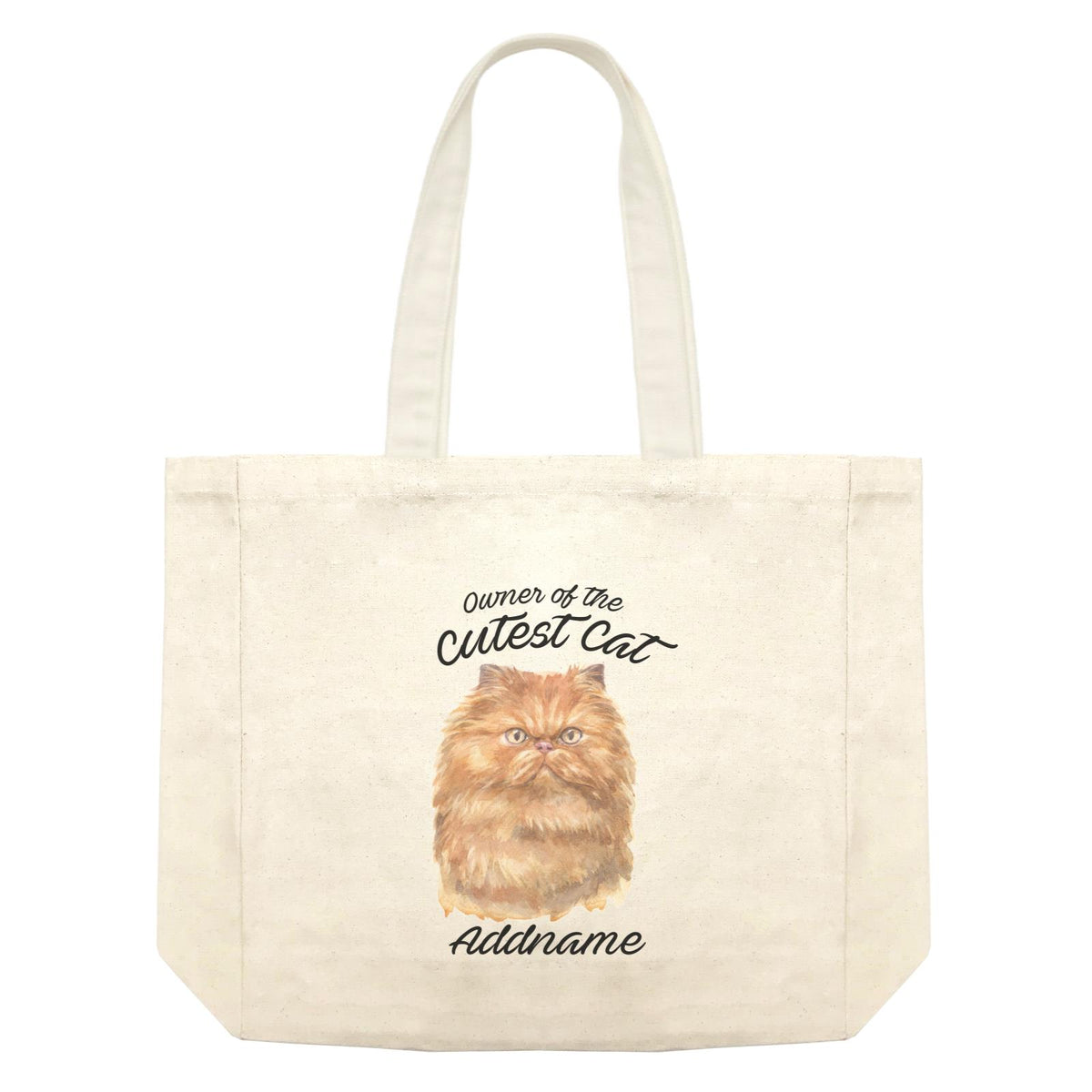 Watercolor Owner Of The Cutest Cat Persian Brown Addname Shopping Bag