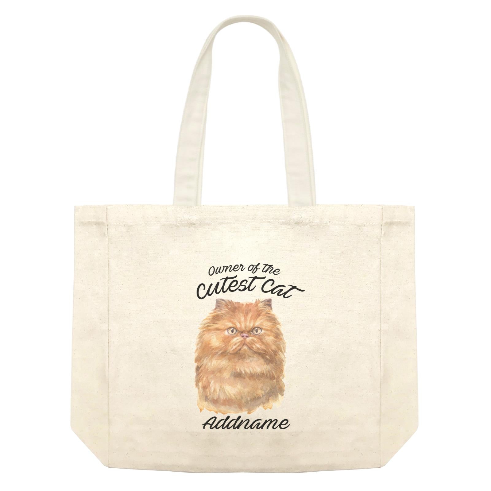 Watercolor Owner Of The Cutest Cat Persian Brown Addname Shopping Bag