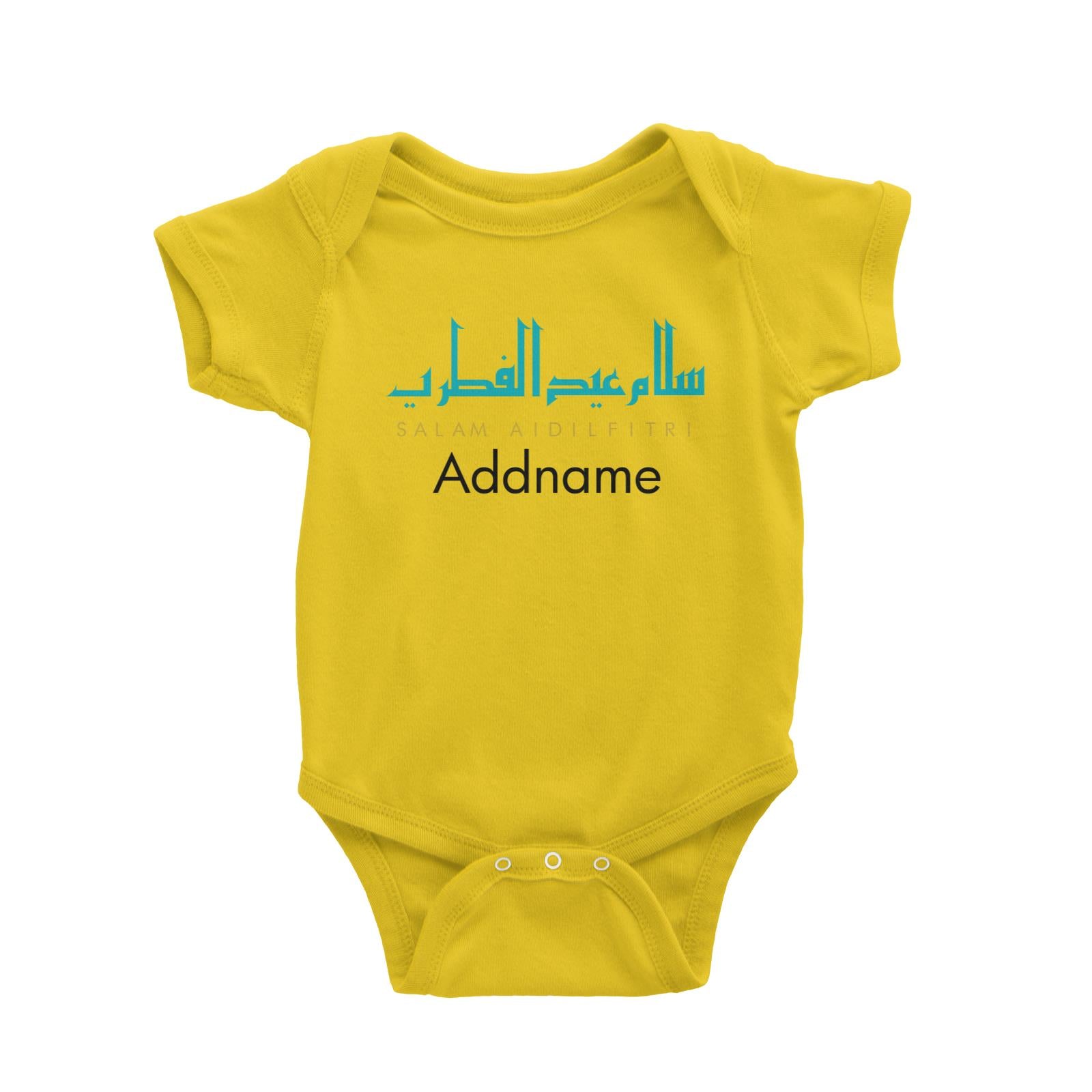 Salam Aidilfitri Jawi Typography Baby Romper
