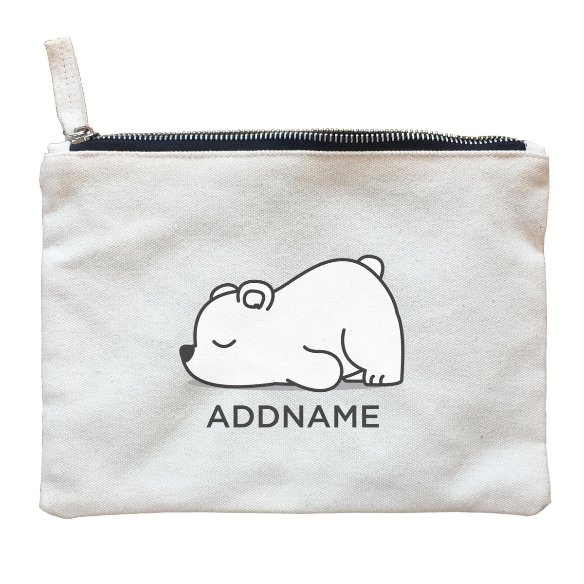 Lazy Polar Bear Addname Zipper Pouch
