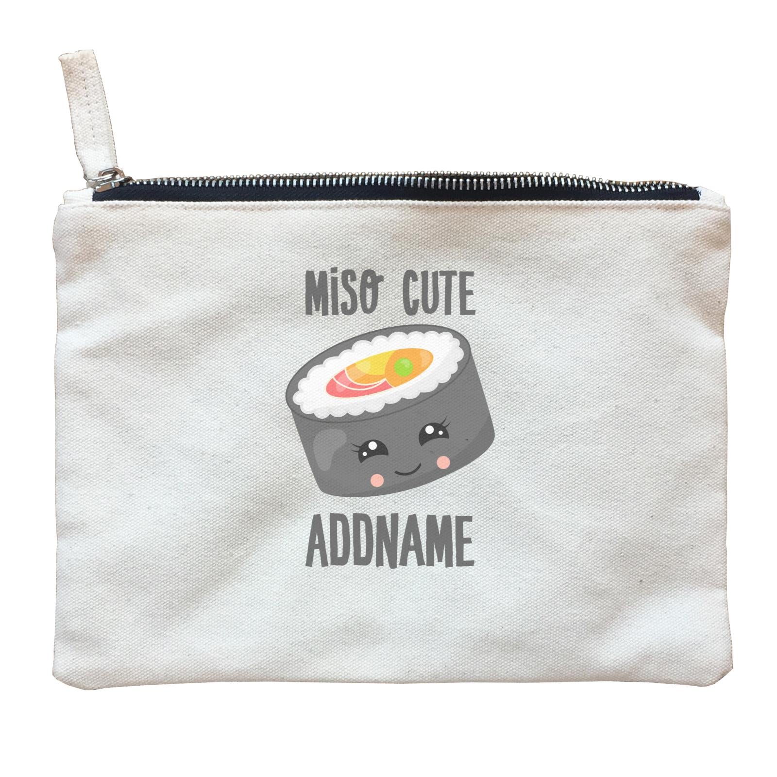 Miso Cute Sushi Circle Roll Addname Zipper Pouch