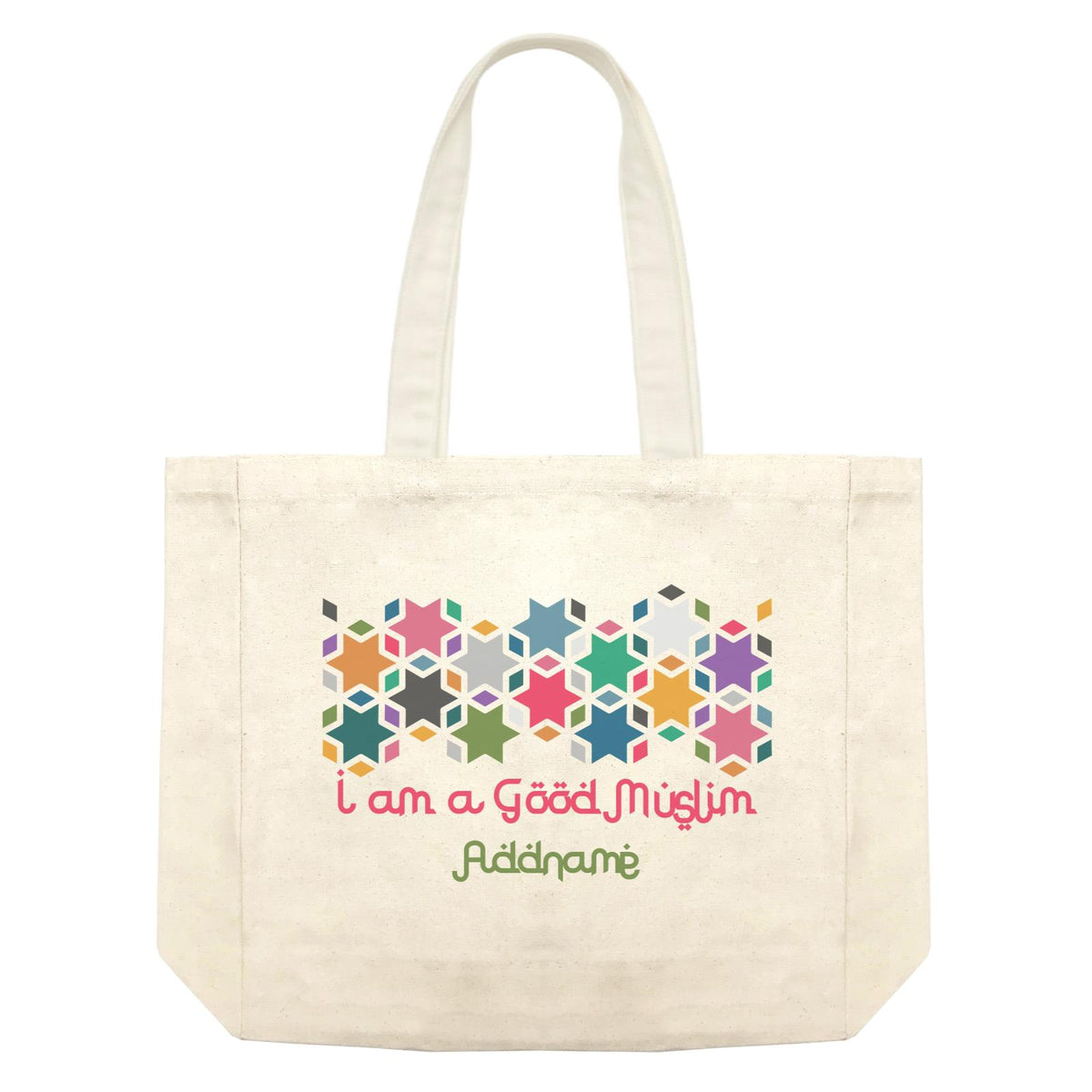 I Am a Good Muslim Star Motifs Addname Shopping Bag