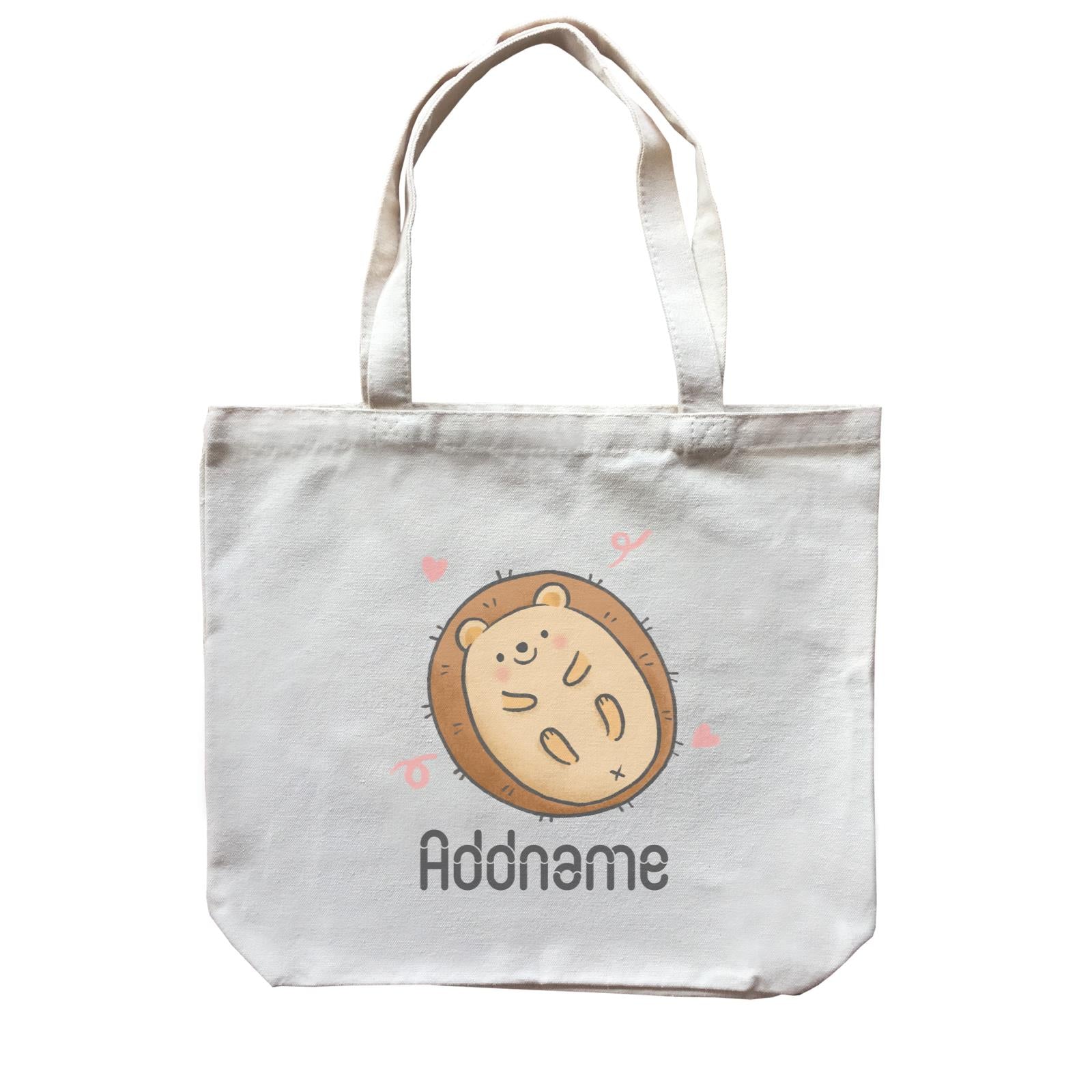 Cute Hand Drawn Style Porcupine Addname Canvas Bag