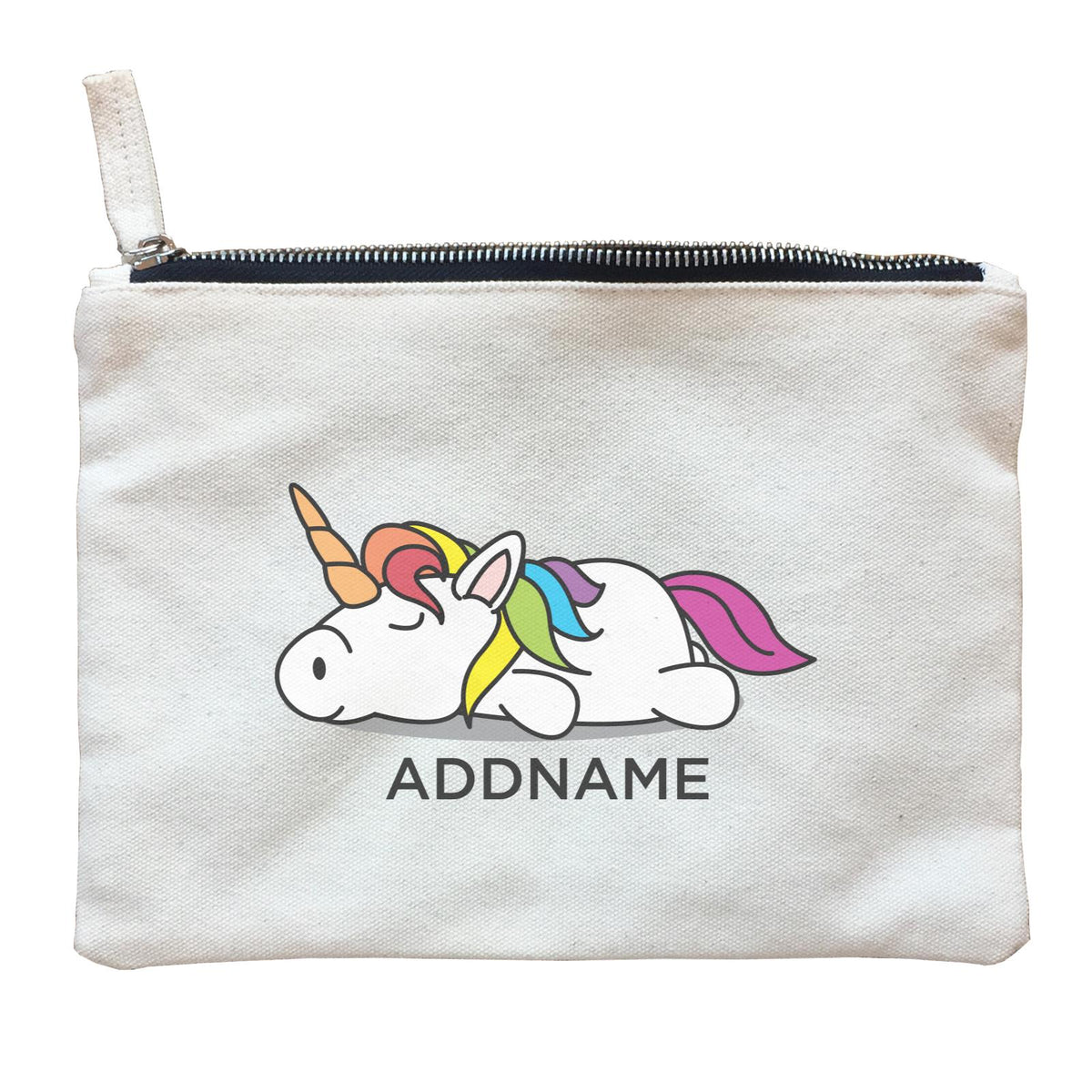 Lazy Colourful Unicorn Addname Zipper Pouch