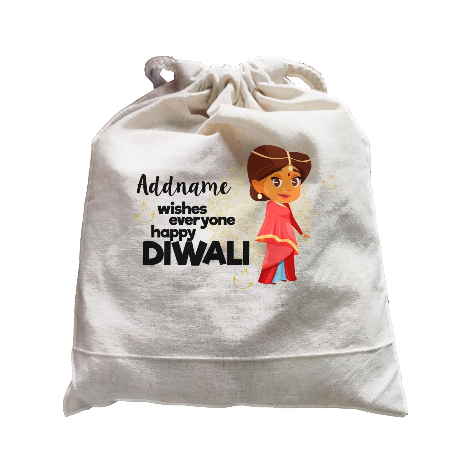 Cute Woman Wishes Everyone Happy Diwali Addname Satchel