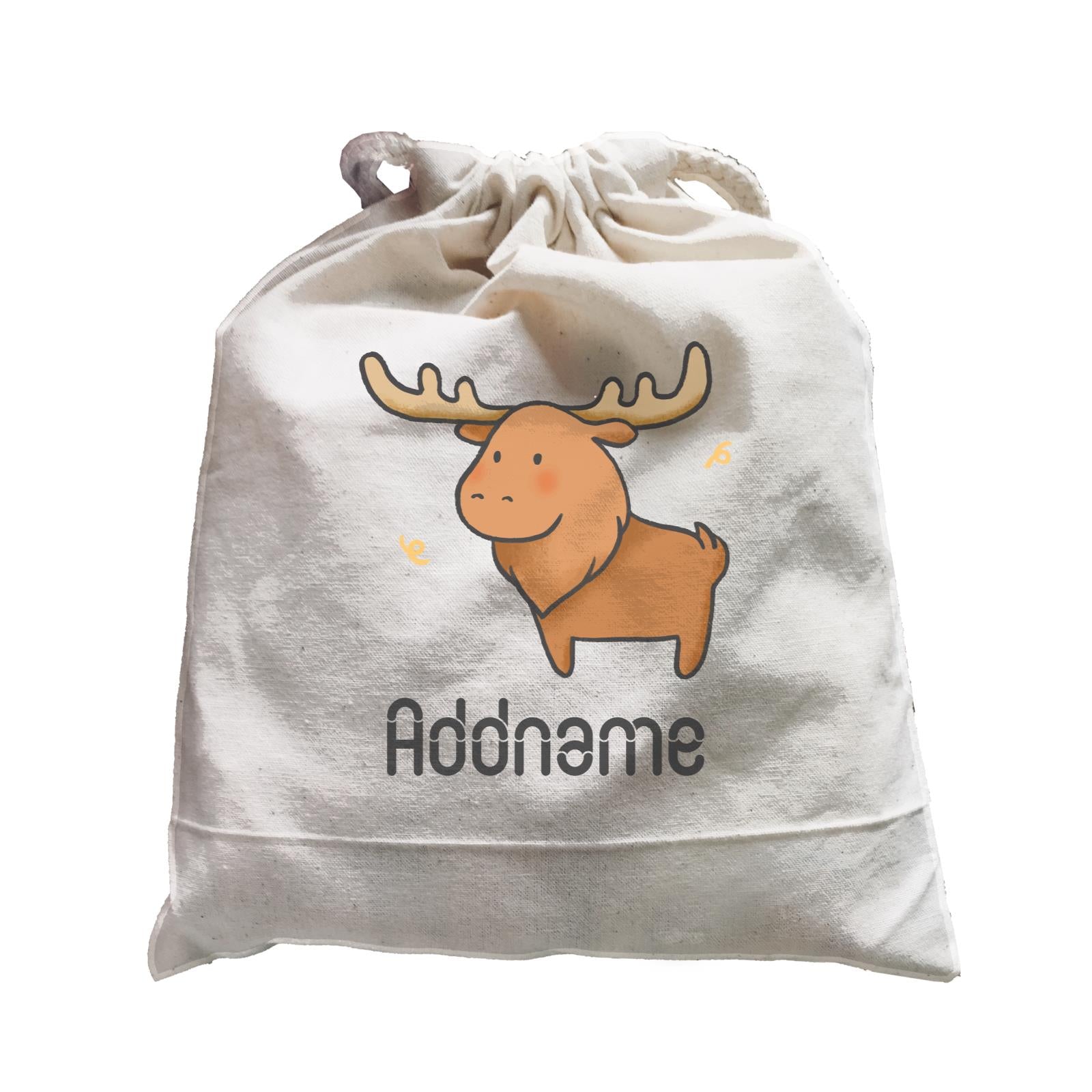 Cute Hand Drawn Style Moose Addname Satchel
