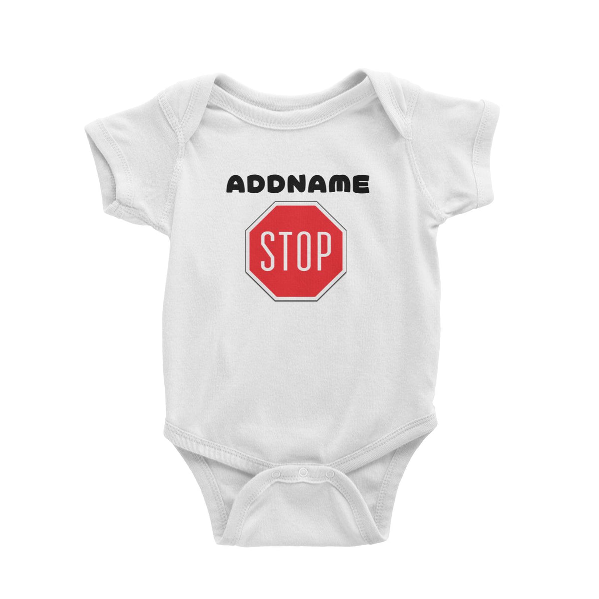 Transportation Stop Sign Addname Baby Romper
