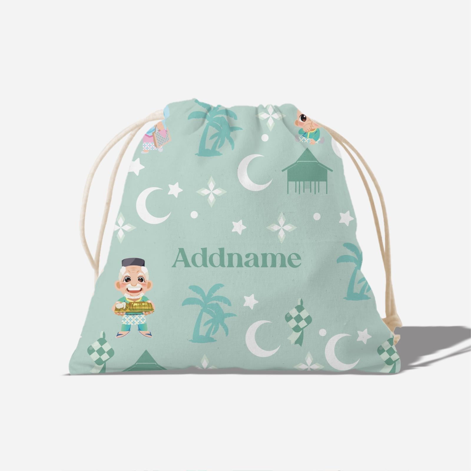 Seindah Lebaran Full Print Satchel - Pastel Green