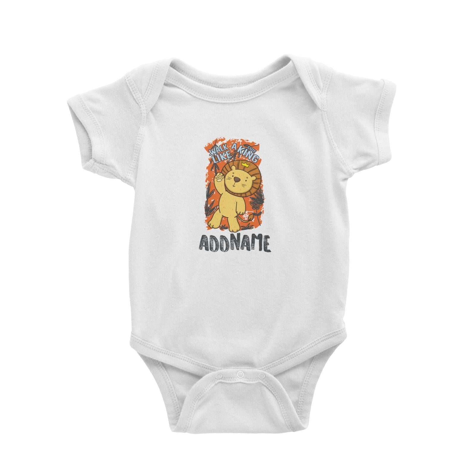 Cool Cute Animals Lion Walk Like A Cute King Addname Baby Romper