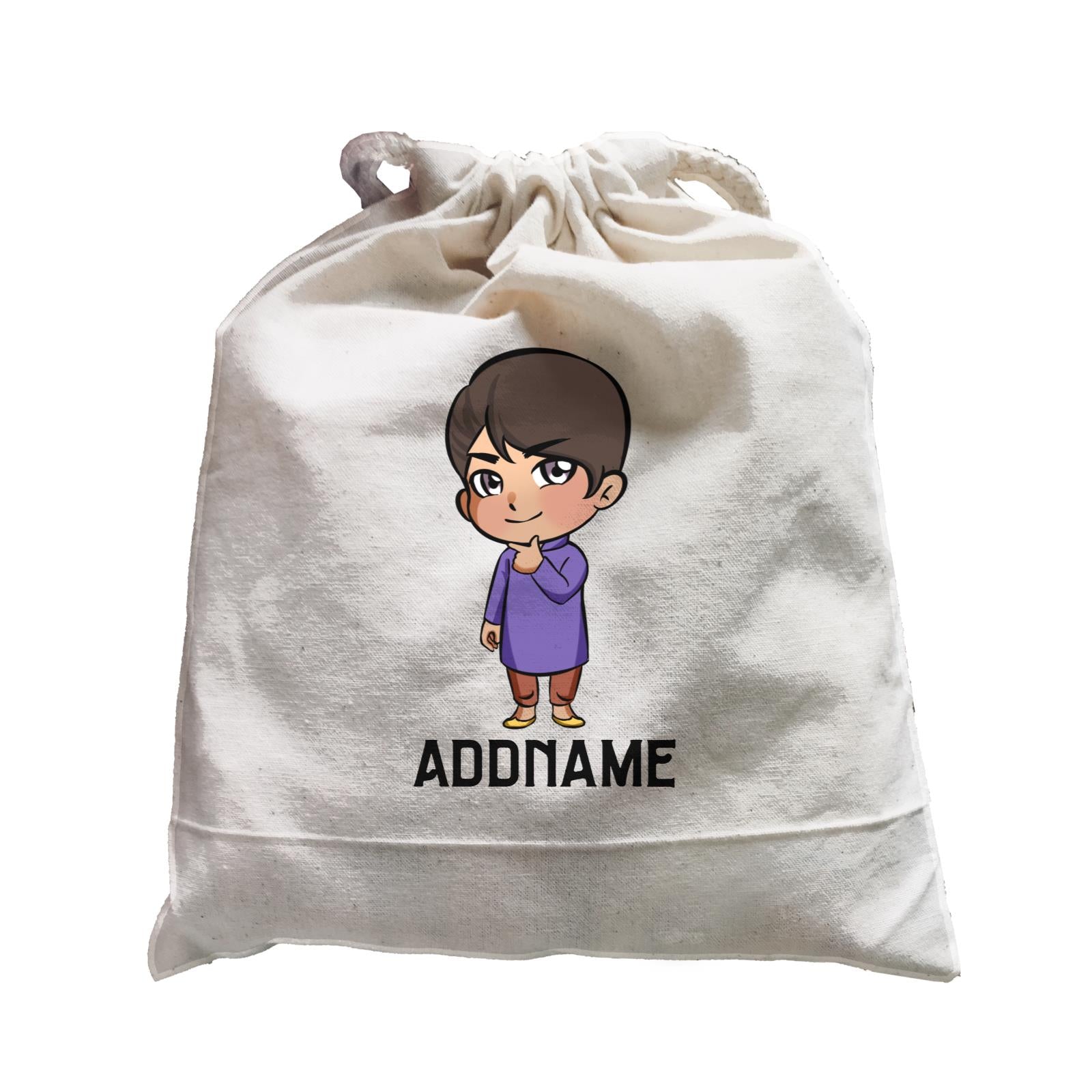Deepavali Series Chibi Little Boy Addname Satchel