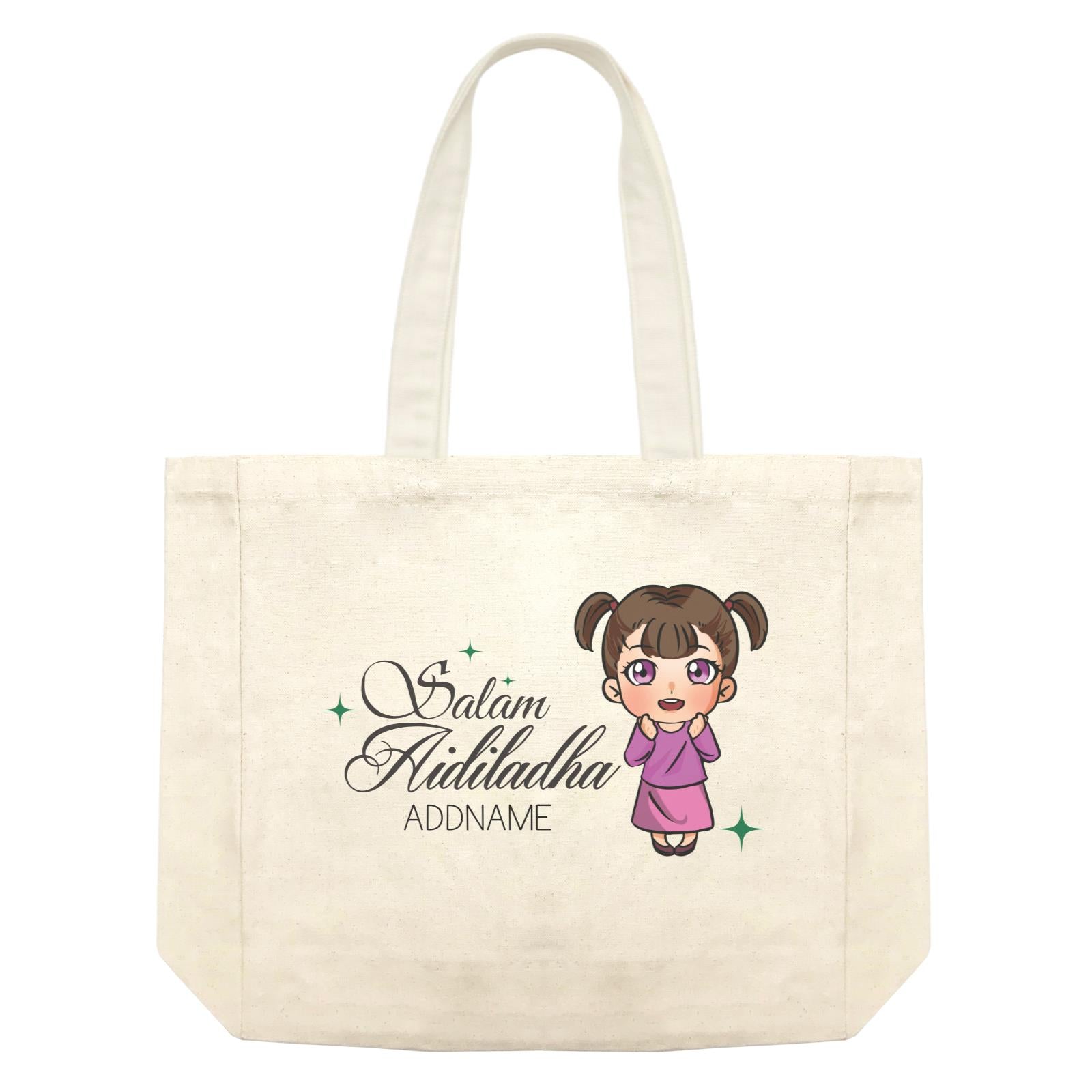 Raya Chibi Wishes Little Girl Addname Wishes Salam Aidiladha Addname Shopping Bag