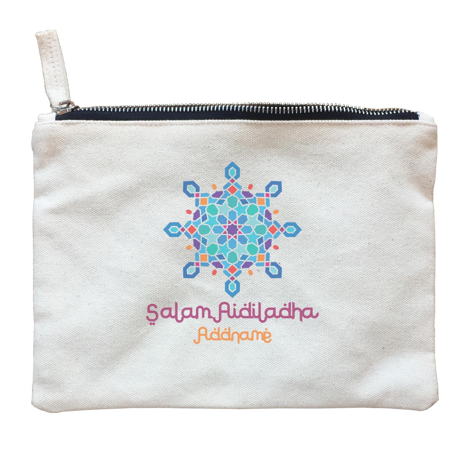 Salam Aidiladha Blue Motifs Addname Zipper Pouch