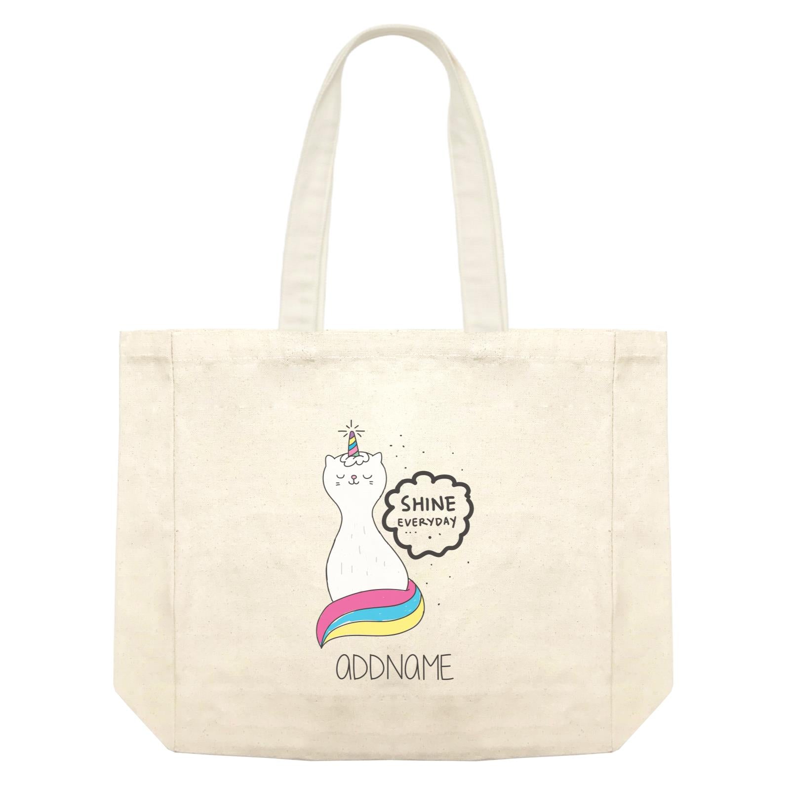 Cool Cute Animals Cats Unicorn Cat Shine Everyday Addname Shopping Bag
