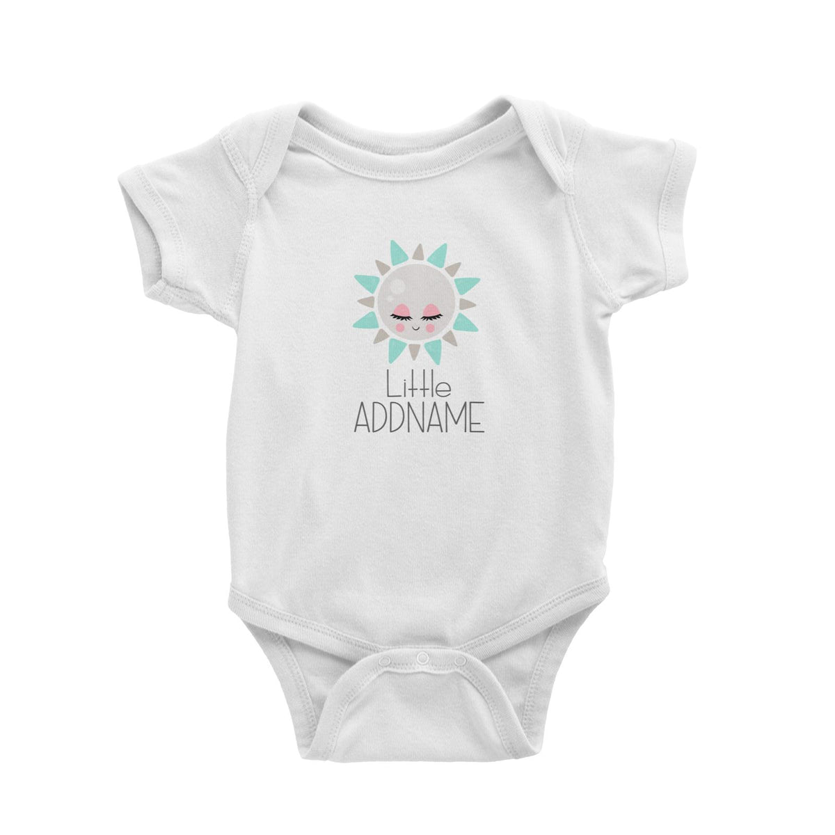 Nursery Animals Little Sun Addname White Baby Romper