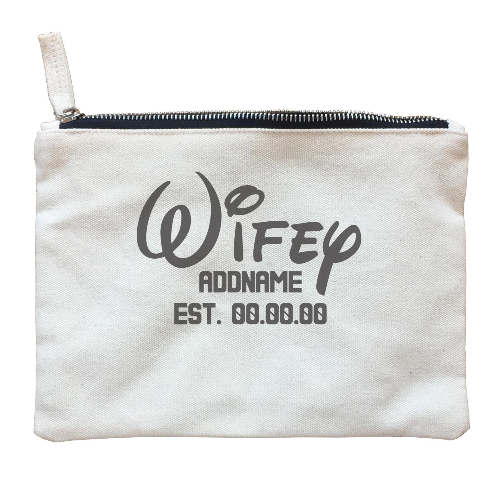 Husband and Wife Wifey Addname With Date Zipper Pouch