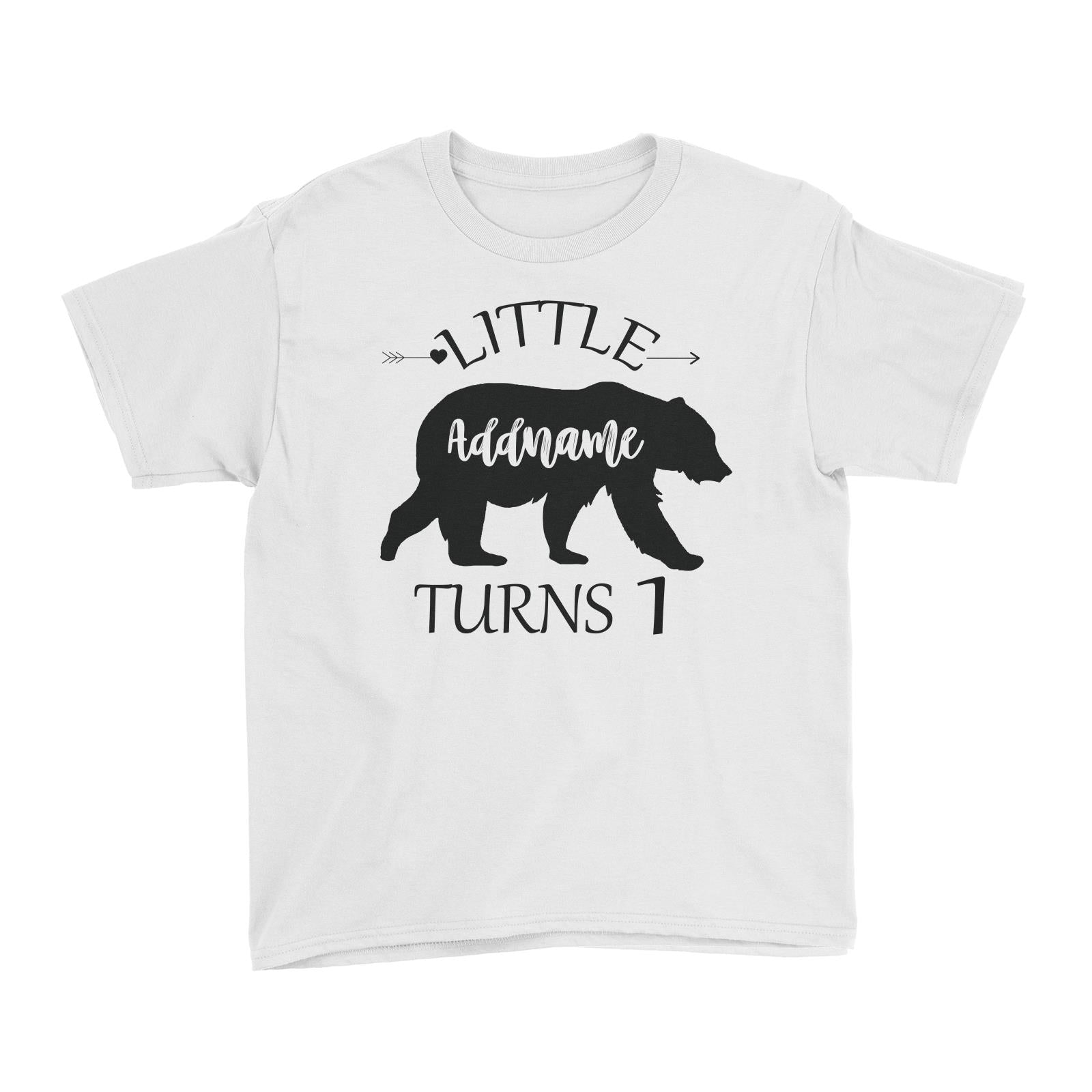 Little Bear Silhouette Birthday Theme Personalizable with Name and Number Kid's T-Shirt
