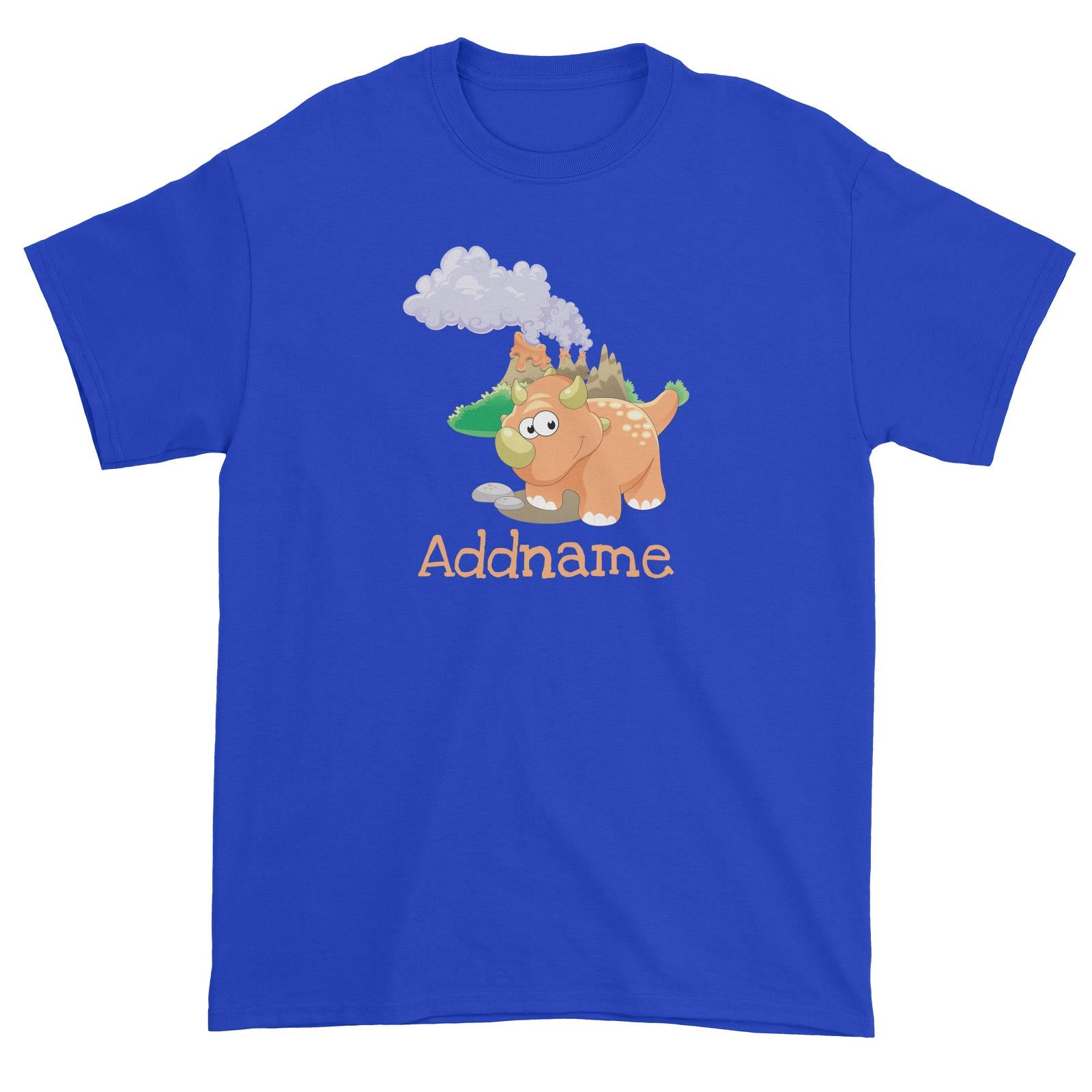 Dinosaurs Triceratop Addname Unisex T-Shirt