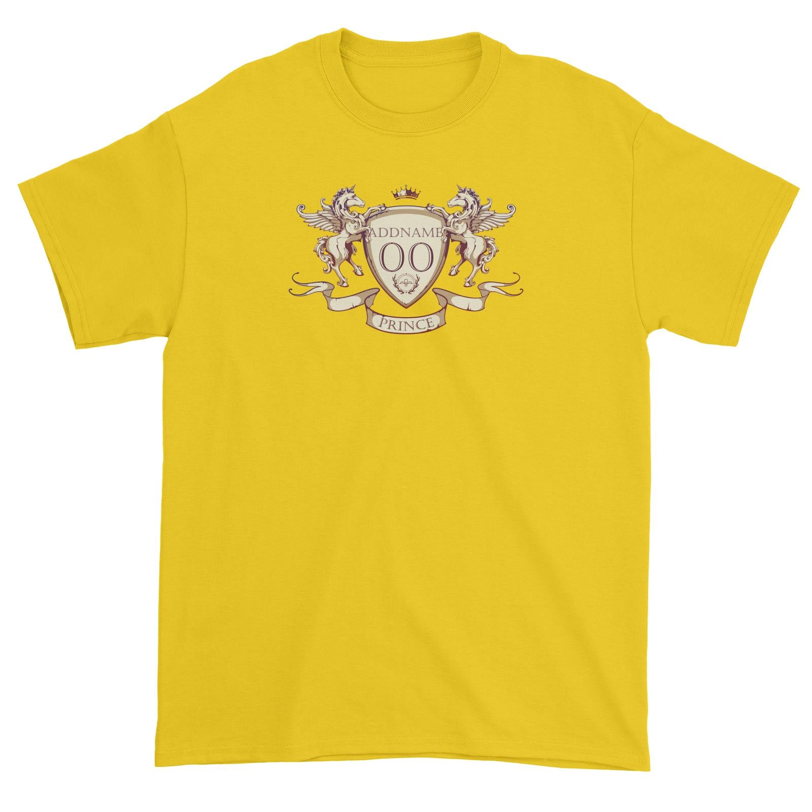 Horse Royal Emblem Prince Personalizable with Name and Number Unisex T-Shirt
