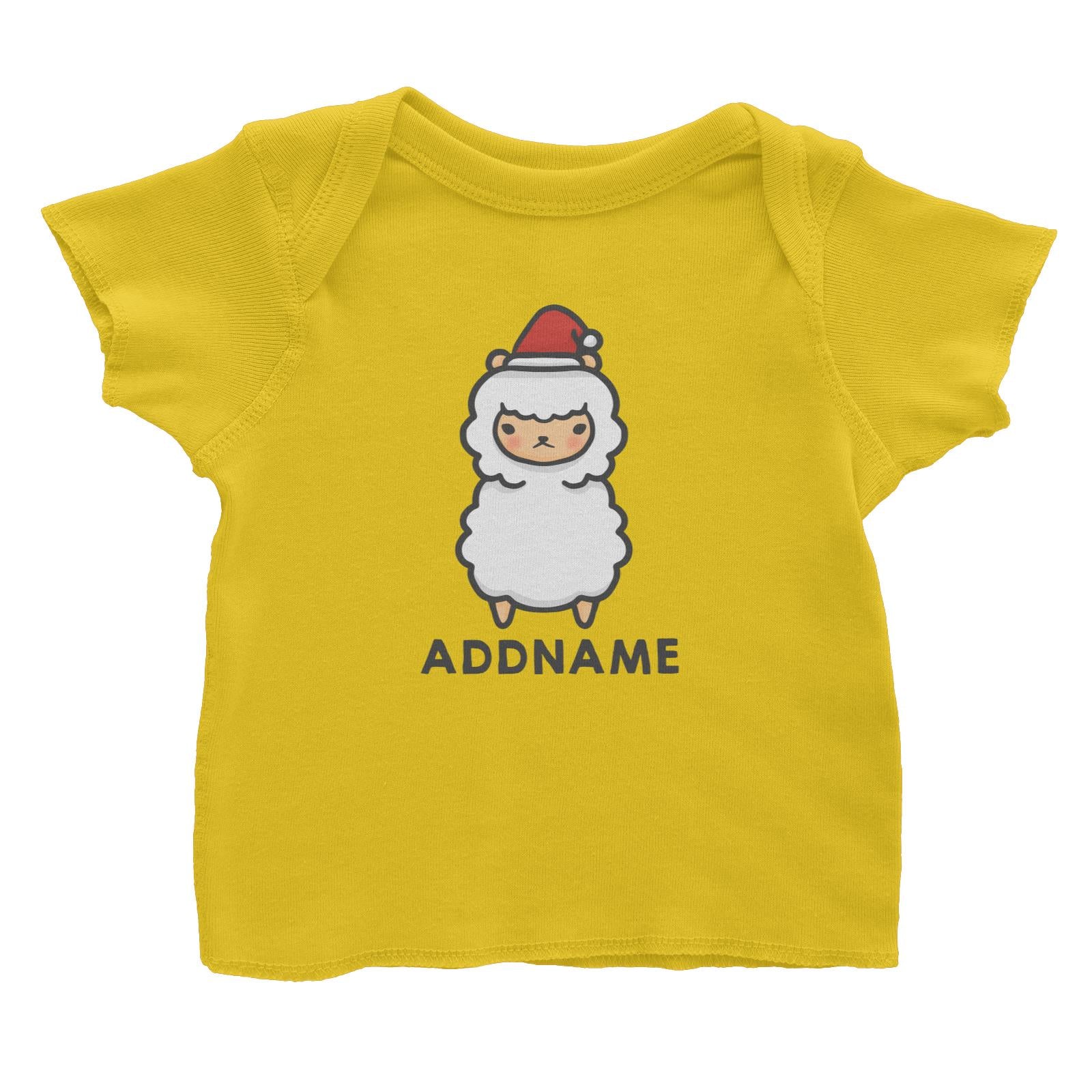 Xmas Cute Alpaca Addname Baby T-Shirt