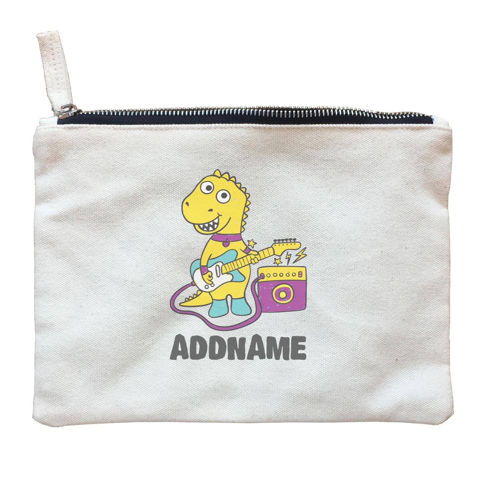 Super Cute Dinosaur Cute Guitarist Zipper Pouch