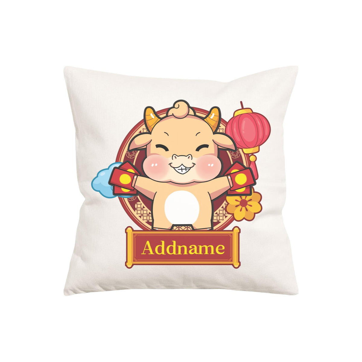 [CNY 2021] Golden Cow with Angpao PW Cushion Cover with Inner Cushion