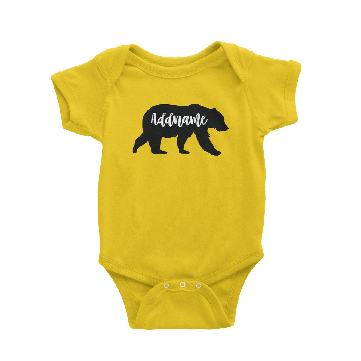 Cute Bear Silhouette Addname Baby Romper