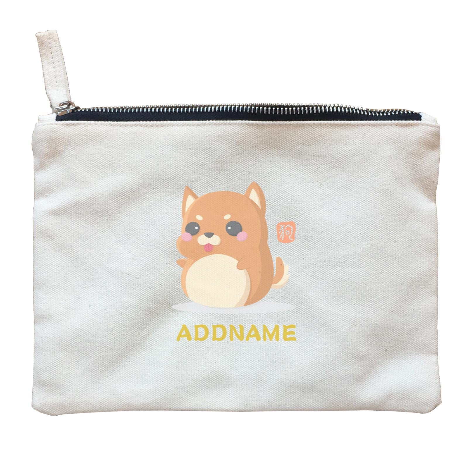 Chinese New Year Cute Twelve Zodiac Animals Dog Addname Zipper Pouch