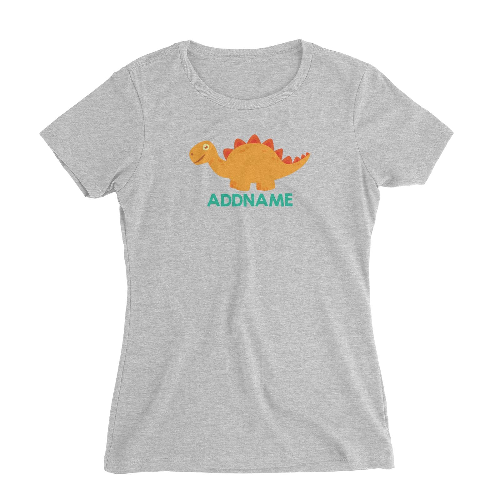 Cute Stegosaurus Dinosaur Personalizable Design Women's Slim Fit T-Shirt