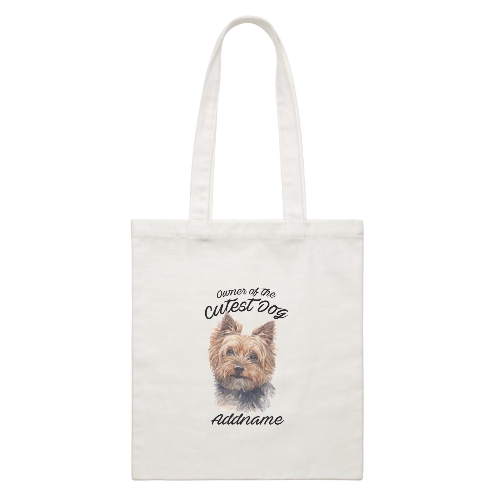 Watercolor Dog Owner Of The Cutest Dog Yorkshire Terrier Addname White Canvas Bag