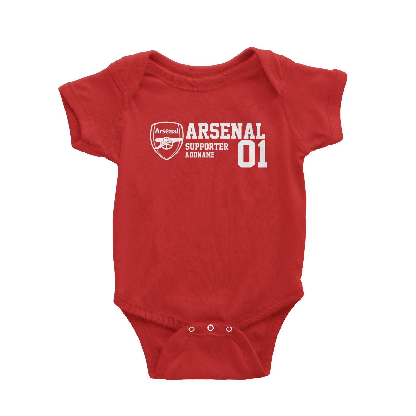 Arsenal Football Supporter Addname Baby Romper