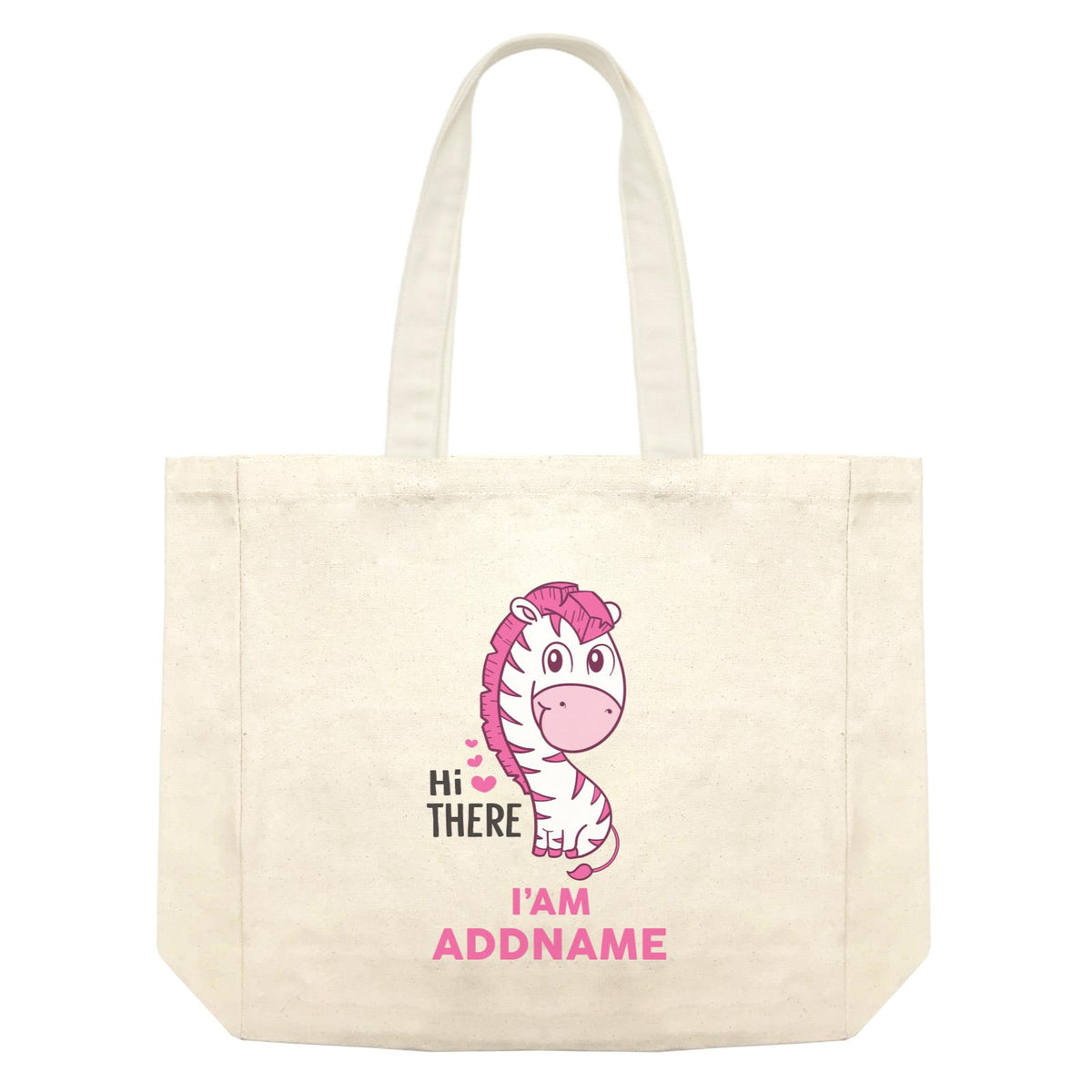 Cool Cute Animals Zebra HI there I'm Addname Shopping Bag