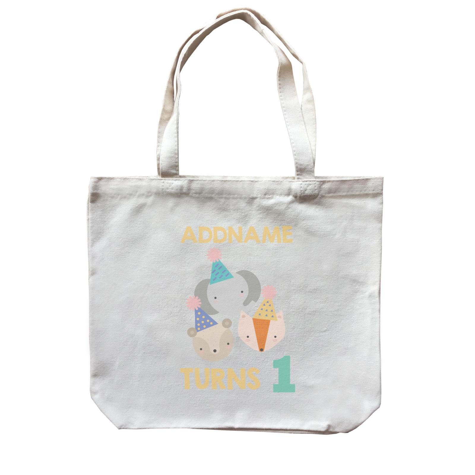 Cute It's My Birthday Safari Theme Personalizable with Name and Number Canvas Bag