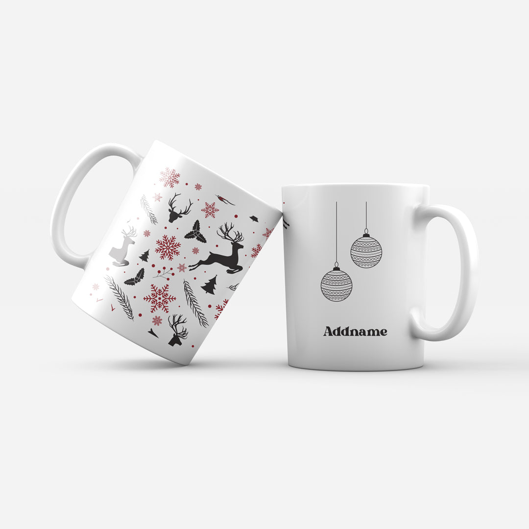 Christmas Series Mugs - Jubilant Reindeers Black