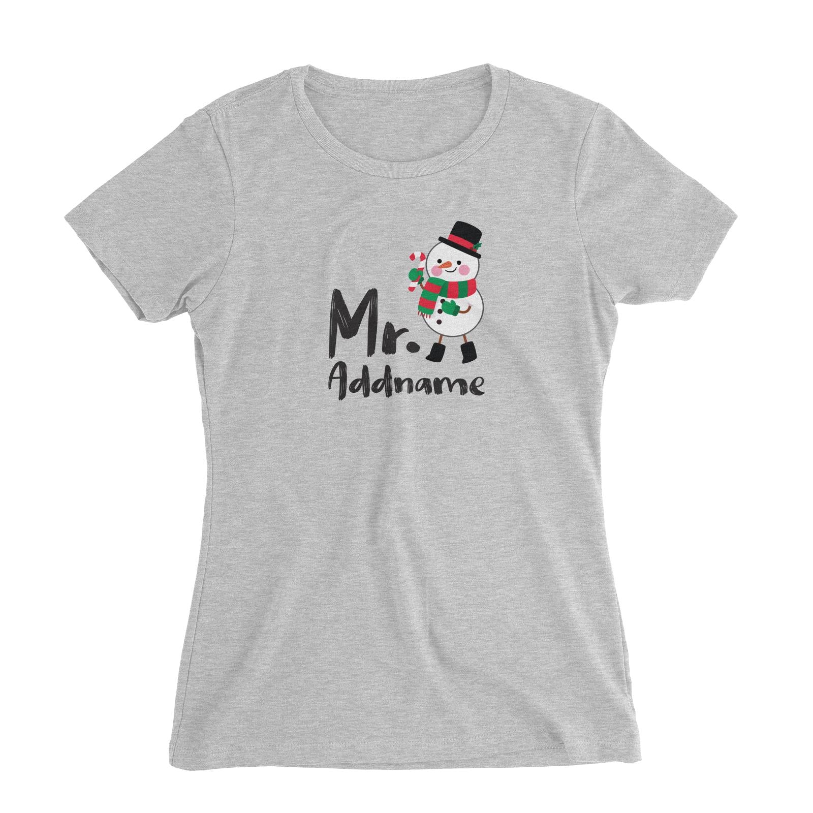 Christmas Series Mr. Snowman Women's Slim Fit T-Shirt