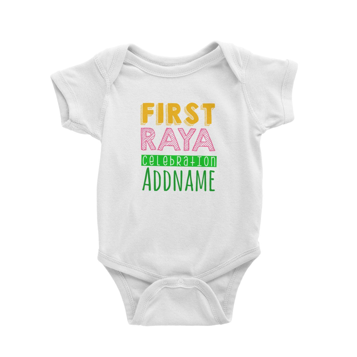First Raya Celebration Baby Romper  Personalizable Designs