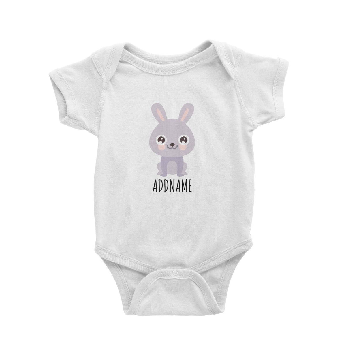 Pastel Rabbit White White Baby Romper