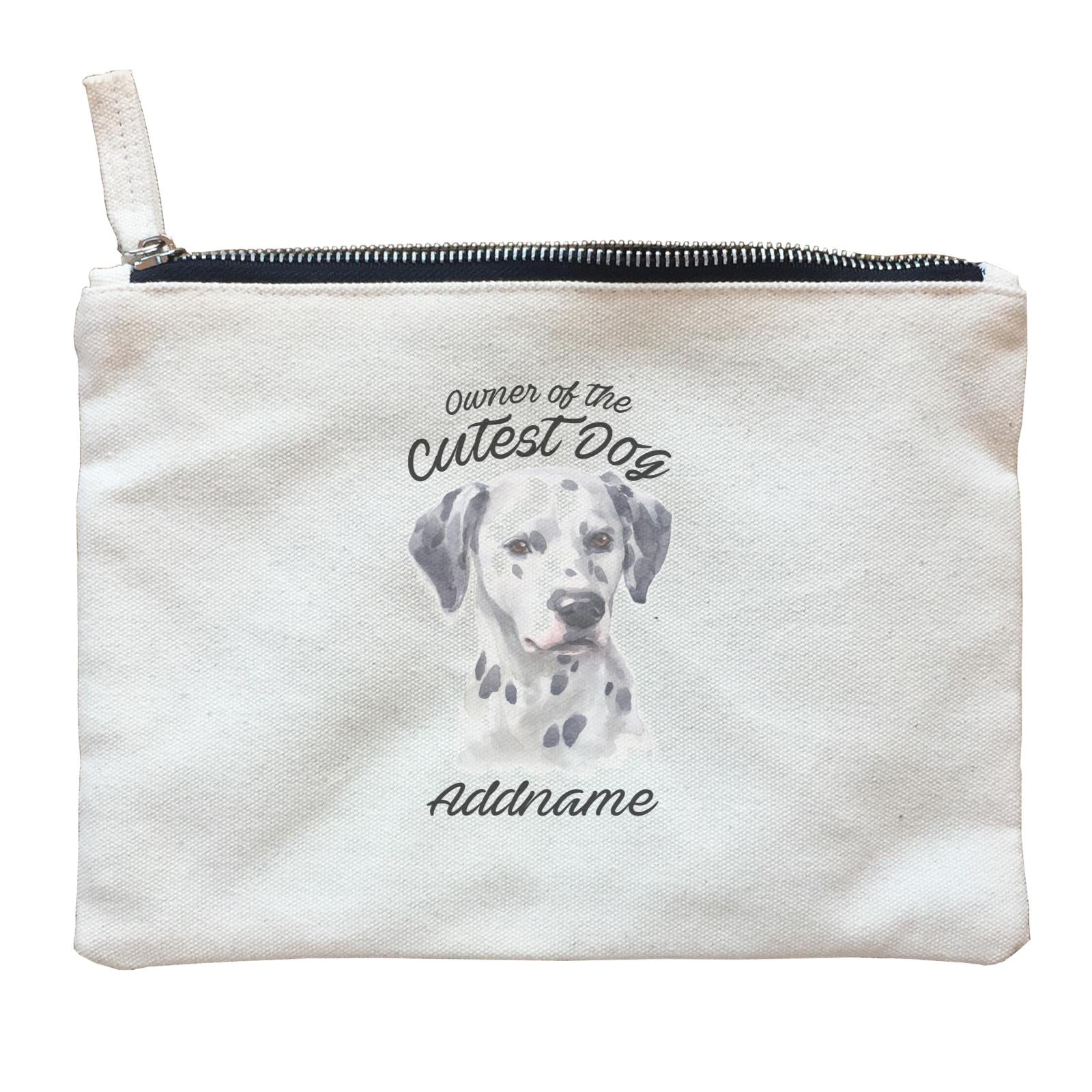 Watercolor Dog Owner Of The Cutest Dog Dalmatian Addname Zipper Pouch