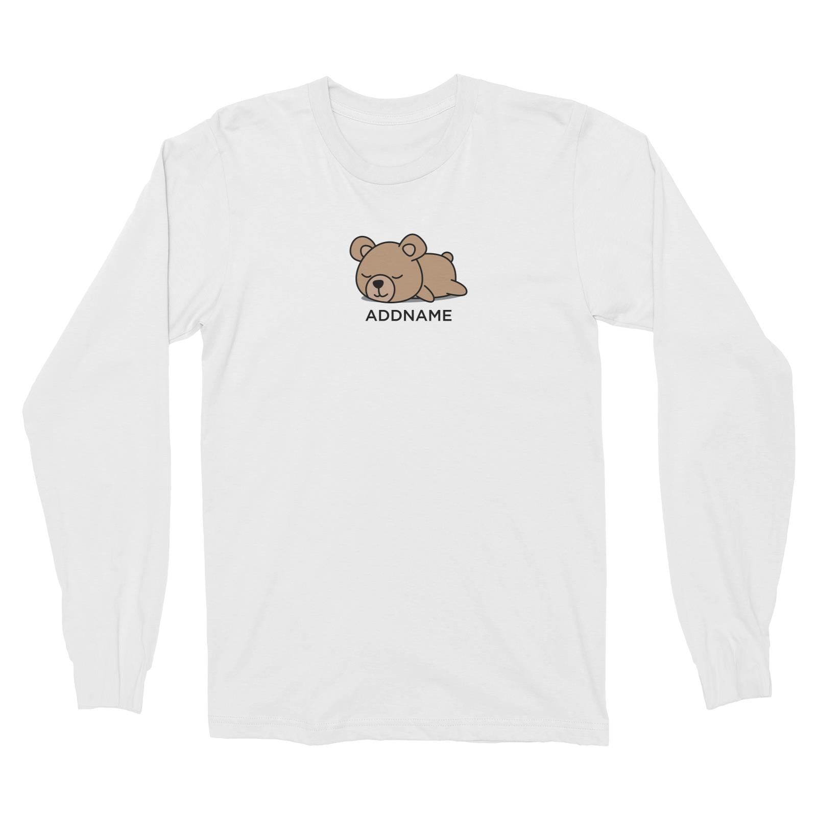 Lazy Bear Addname Long Sleeve Unisex T-Shirt  (FLASH DEAL)