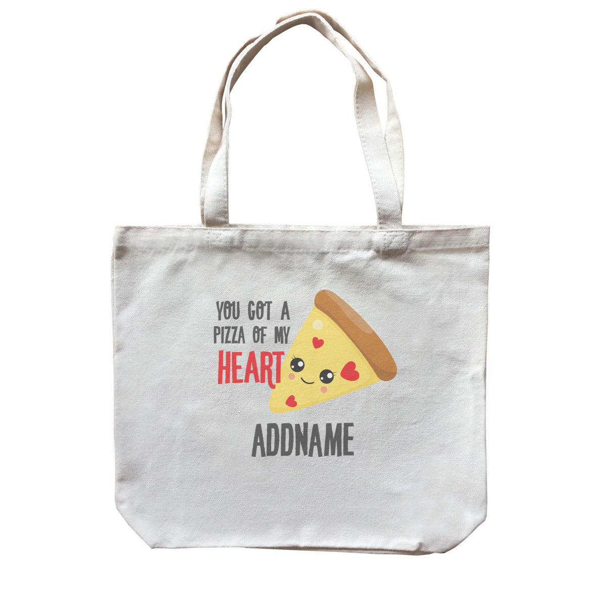 Love Food Puns You Got A Pizza Of My Heart Addname Canvas Bag