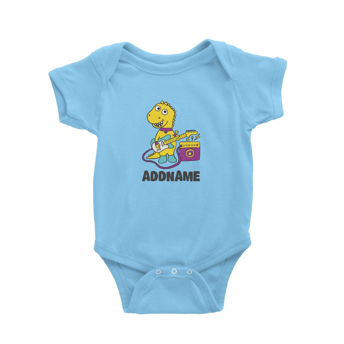 Super Cute Dinosaur Cute Guitarist Baby Romper