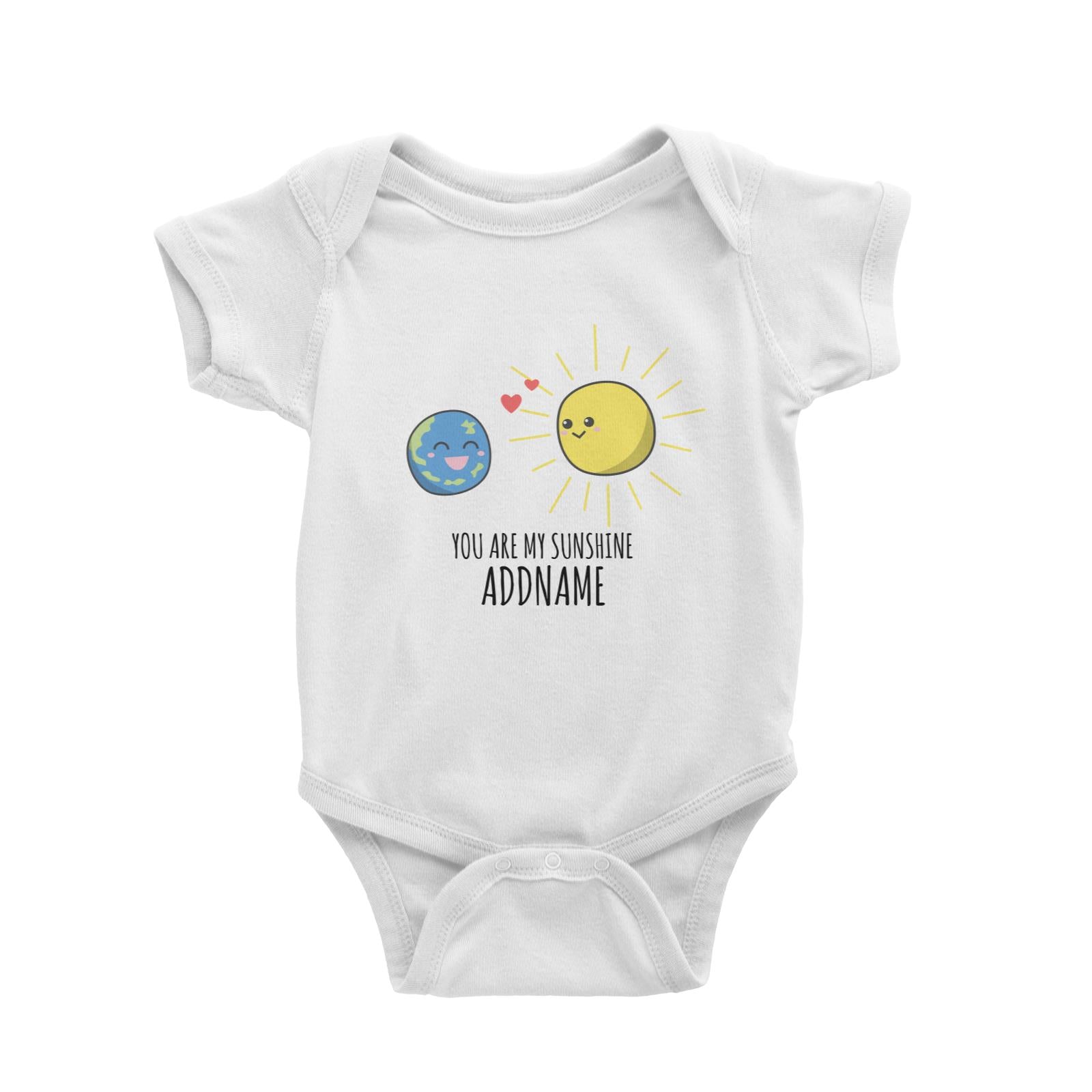 Cartoon You Are My Sunshine White White Baby Romper