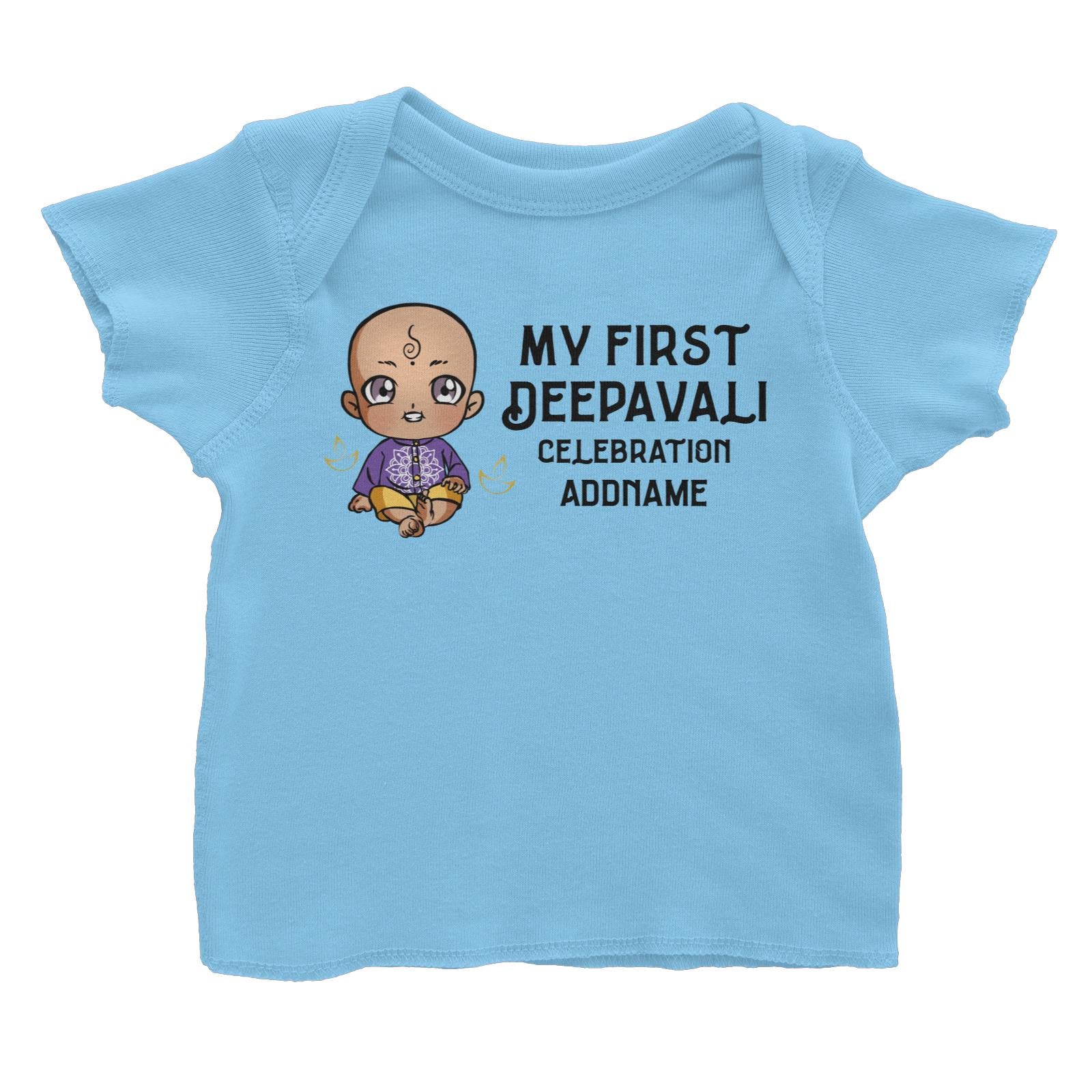Deepavali Chibi Baby Boy First Deepavali Addname Baby T-Shirt