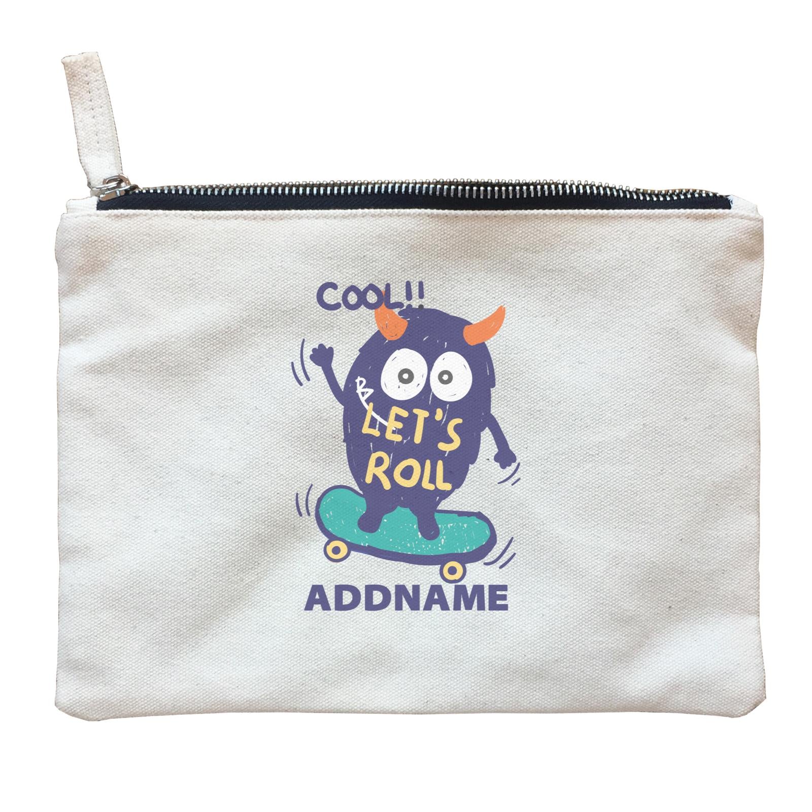 Cool Cute Monster Cool Let's Roll Monster Addname Zipper Pouch