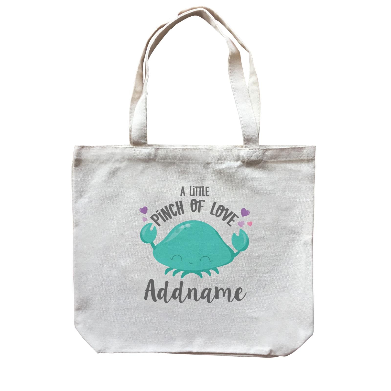 Cute Sea Animals A Little Pinch Of Love Crab Addname Canvas Bag