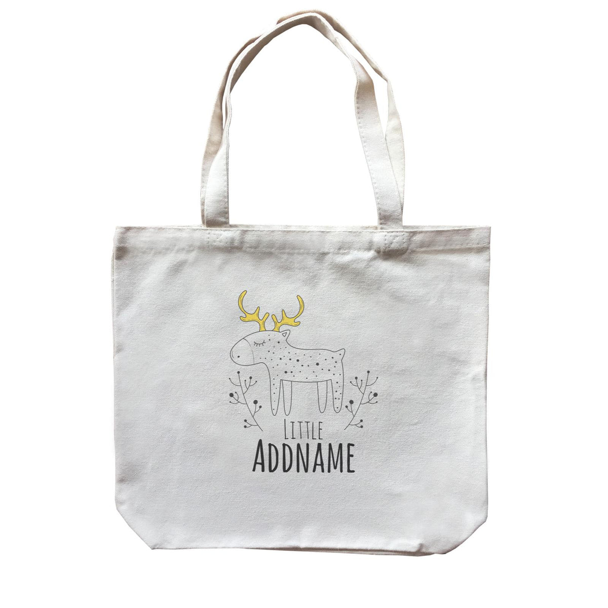 Drawn Dreamy Elements Little Moose Addname Canvas Bag